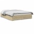 Cama con cajones madera ingeniería roble Sonoma 150x200