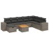 Set de muebles de jardín 9 pzas y cojines ratán sintético