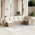 Set sofás de jardín 7 piezas y cojines ratán sintético