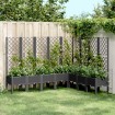 Jardinera con enrejado PP negro 200x160x142 cm