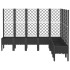 Jardinera con enrejado PP negro 200x160x142