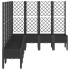 Jardinera con enrejado PP negro 200x160x142