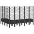Jardinera con enrejado PP negro 200x160x142