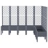 Jardinera con enrejado PP azul gris 200x160x142