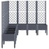 Jardinera con enrejado PP azul gris 200x160x142