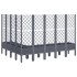 Jardinera con enrejado PP azul gris 200x160x142