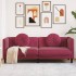 Sofá con cojines 3 plazas terciopelo rojo