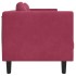 Sofá con cojines 3 plazas terciopelo rojo