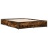 Estructura cama madera ingeniería metal roble ahumado
