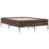 Estructura cama madera ingeniería metal marrón roble 120x200