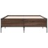 Estructura cama madera ingeniería metal marrón roble 120x200