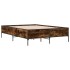 Estructura cama madera ingeniería metal roble ahumado
