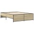Estructura cama madera ingeniería metal roble Sonoma 120x190