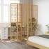 Biombo separador de 5 paneles madera maciza paulownia