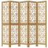 Biombo separador de 5 paneles madera maciza paulownia