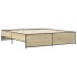 Estructura cama madera ingeniería metal roble Sonoma 180x200