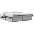 Estructura cama madera ingeniería metal gris Sonoma 140x200