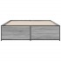 Estructura cama madera ingeniería metal gris Sonoma 140x200