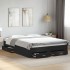 Cama con cajones madera de ingeniería negro 140x200