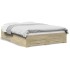 Cama con cajones madera ingeniería roble Sonoma 120x200