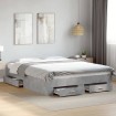 Cama con cajones madera ingeniería gris hormigón 140x200 cm