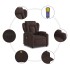 Sillón reclinable de masaje eléctrico tela marrón