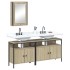 Set de muebles de baño 3 pzas madera contrachapada roble