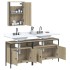 Set de muebles de baño 3 pzas madera contrachapada roble