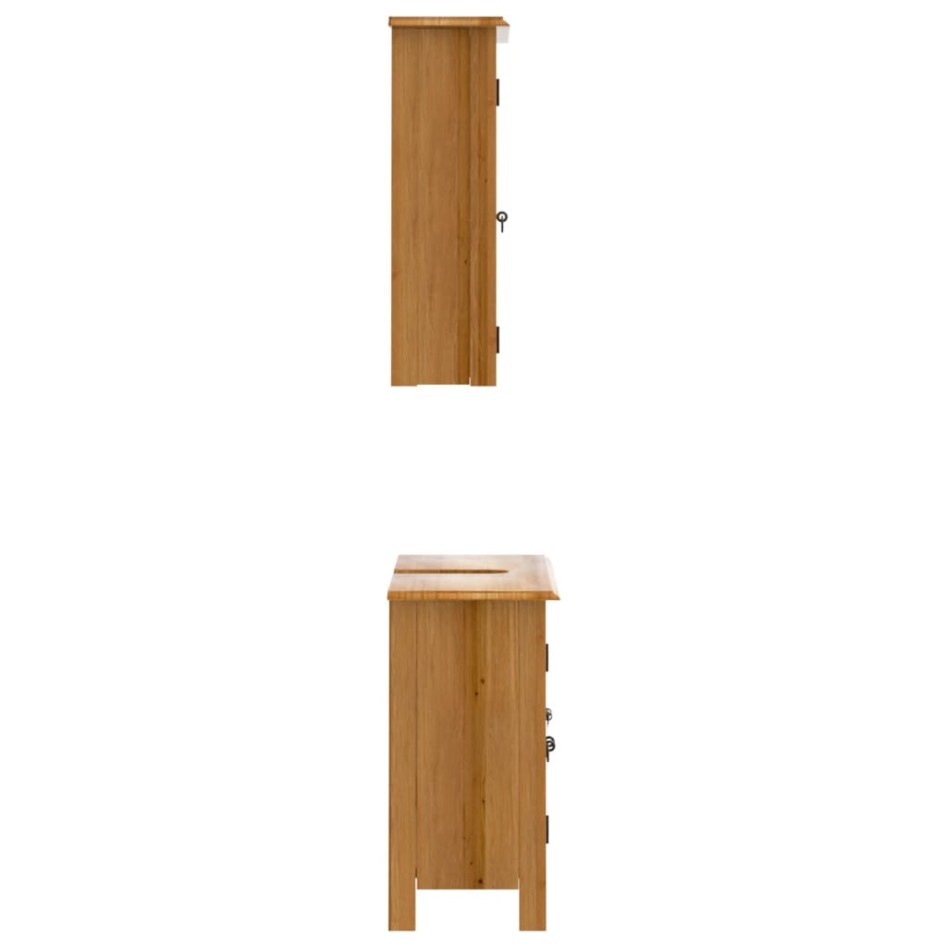 Conjunto de muebles de baño 2 piezas madera maciza de