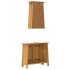 Conjunto de muebles de baño 2 piezas madera maciza de
