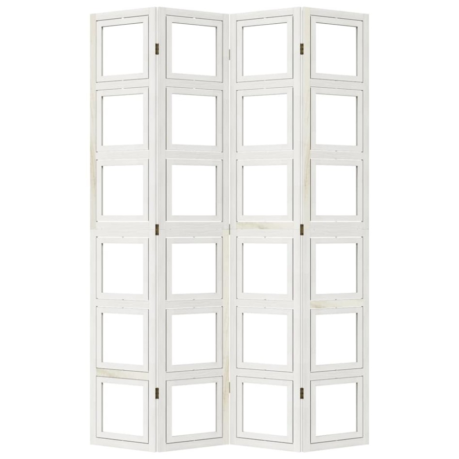 Biombo separador de 4 paneles madera maciza Paulownia