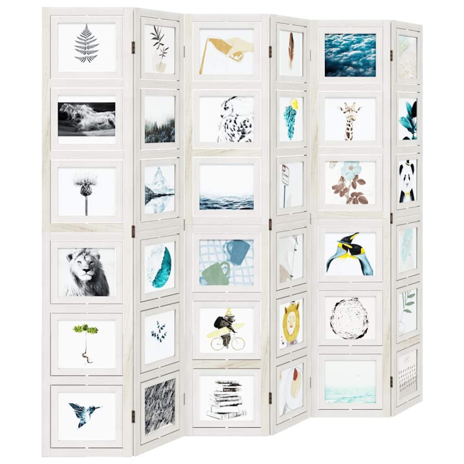 Biombo separador de 6 paneles madera maciza Paulownia