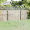 Jaula para gallinas acero galvanizado plateado 400x100x190 cm