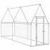 Jaula para gallinas acero galvanizado plateado 400x100x190