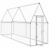 Jaula para gallinas acero galvanizado plateado 400x100x190