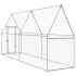 Jaula para gallinas acero galvanizado plateado 400x100x190