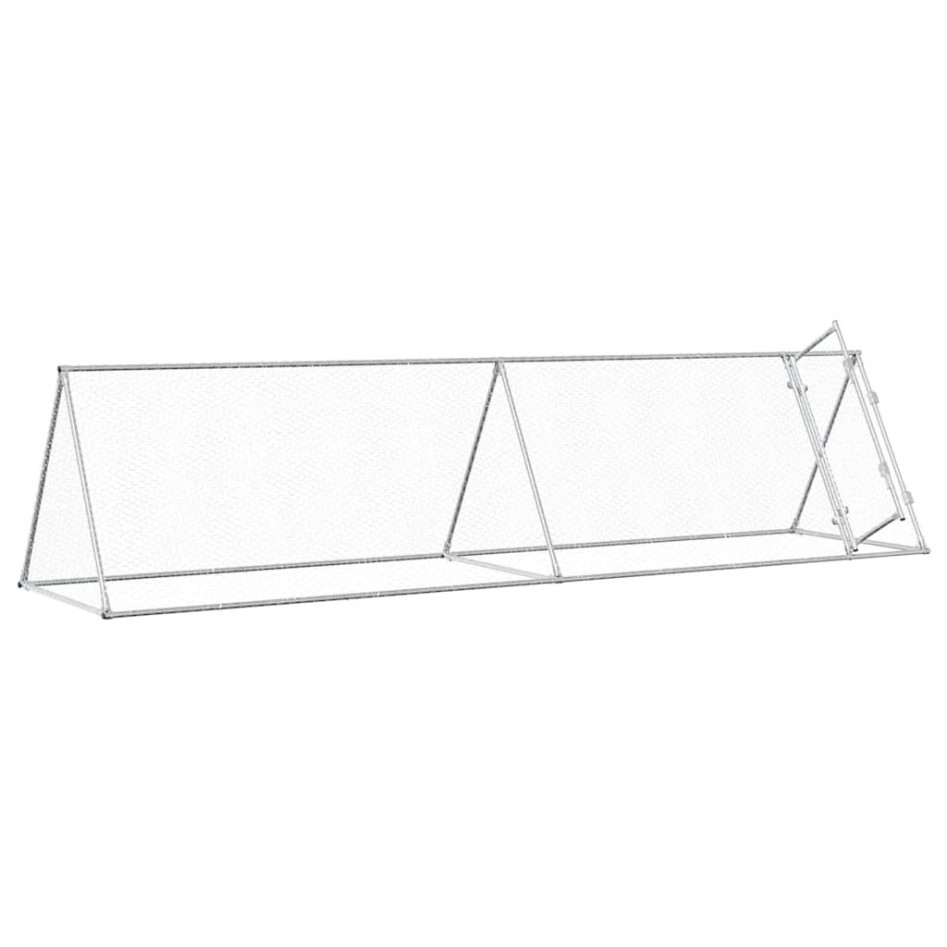 Jaula para gallinas acero galvanizado plateado 400x105x91