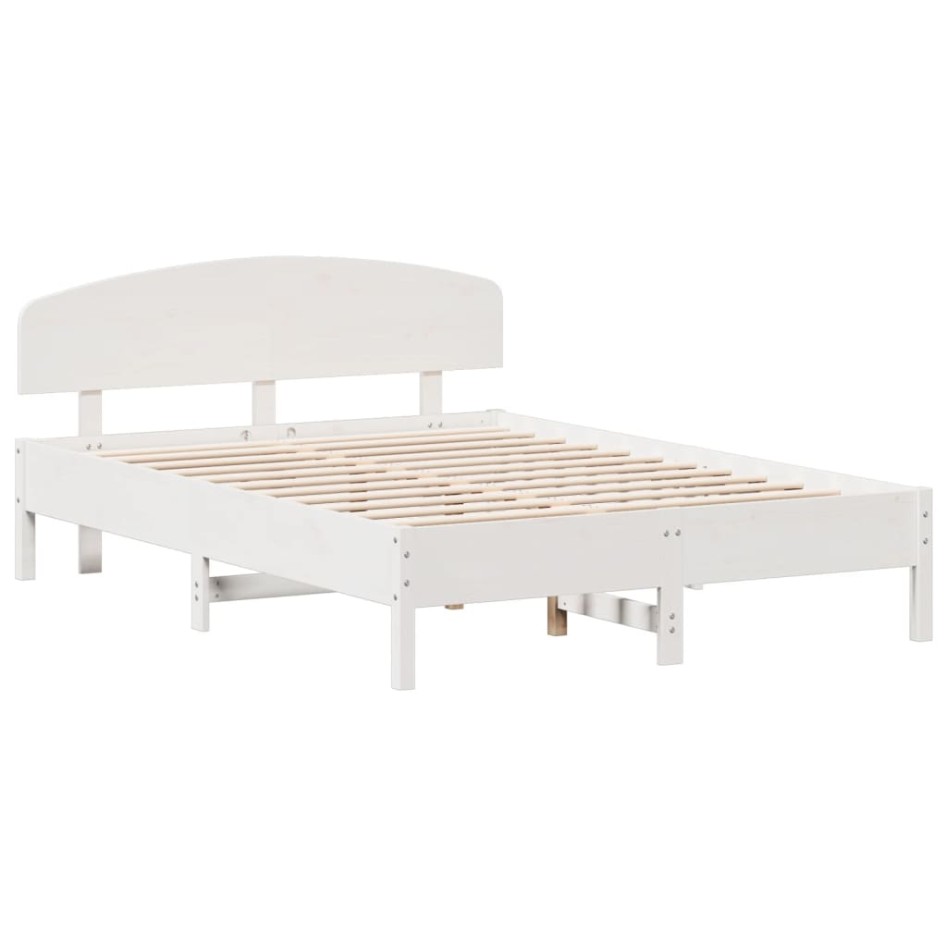 Estructura de cama sin colchón madera maciza de pino 160x200