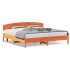 Cama sin colchón madera maciza de pino marrón cera 180x200