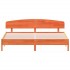 Cama sin colchón madera maciza de pino marrón cera 180x200