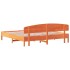 Cama sin colchón madera maciza de pino marrón cera 180x200