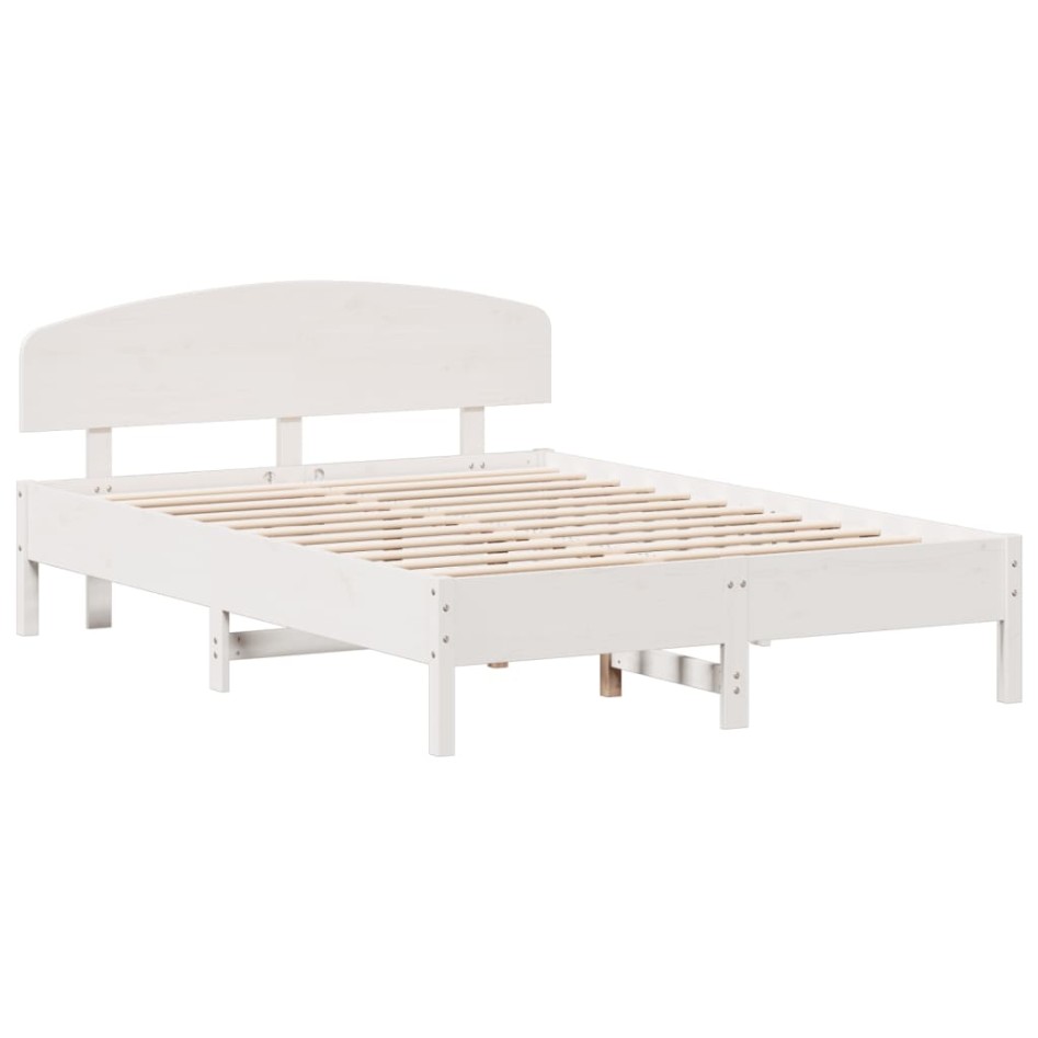 Estructura de cama sin colchón madera de pino blanca 120x200