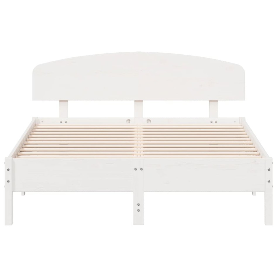 Estructura de cama sin colchón madera de pino blanca 120x200
