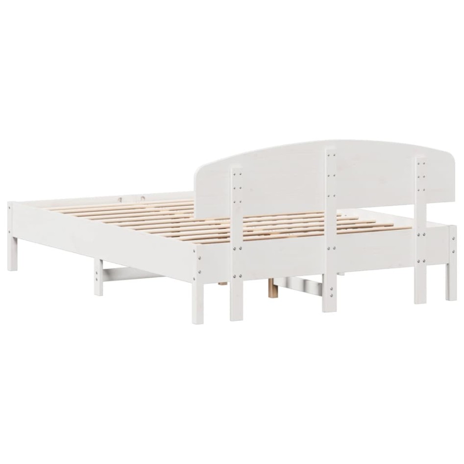 Estructura de cama sin colchón madera de pino blanca 120x200