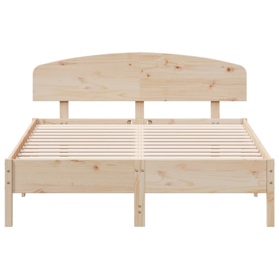 Estructura de cama sin colchón madera de pino blanca 140x200