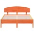 Cama sin colchón madera maciza de pino marrón cera 120x200