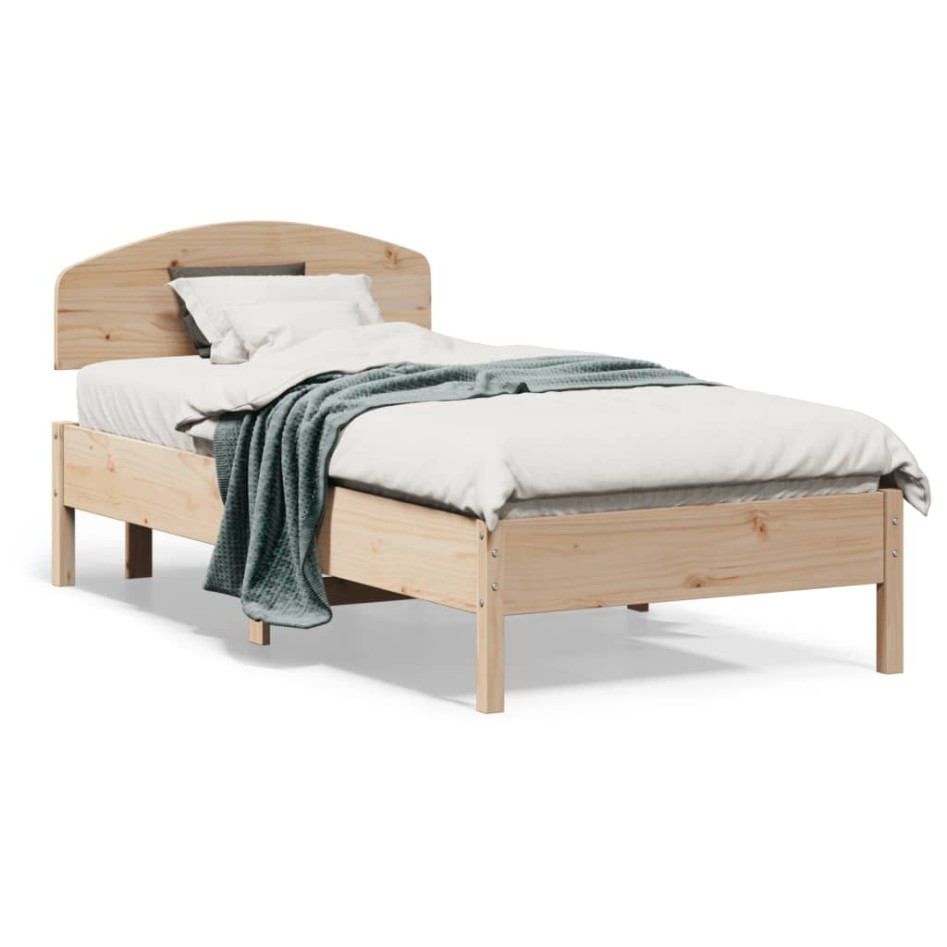 Estructura de cama sin colchón madera maciza de pino 90x190