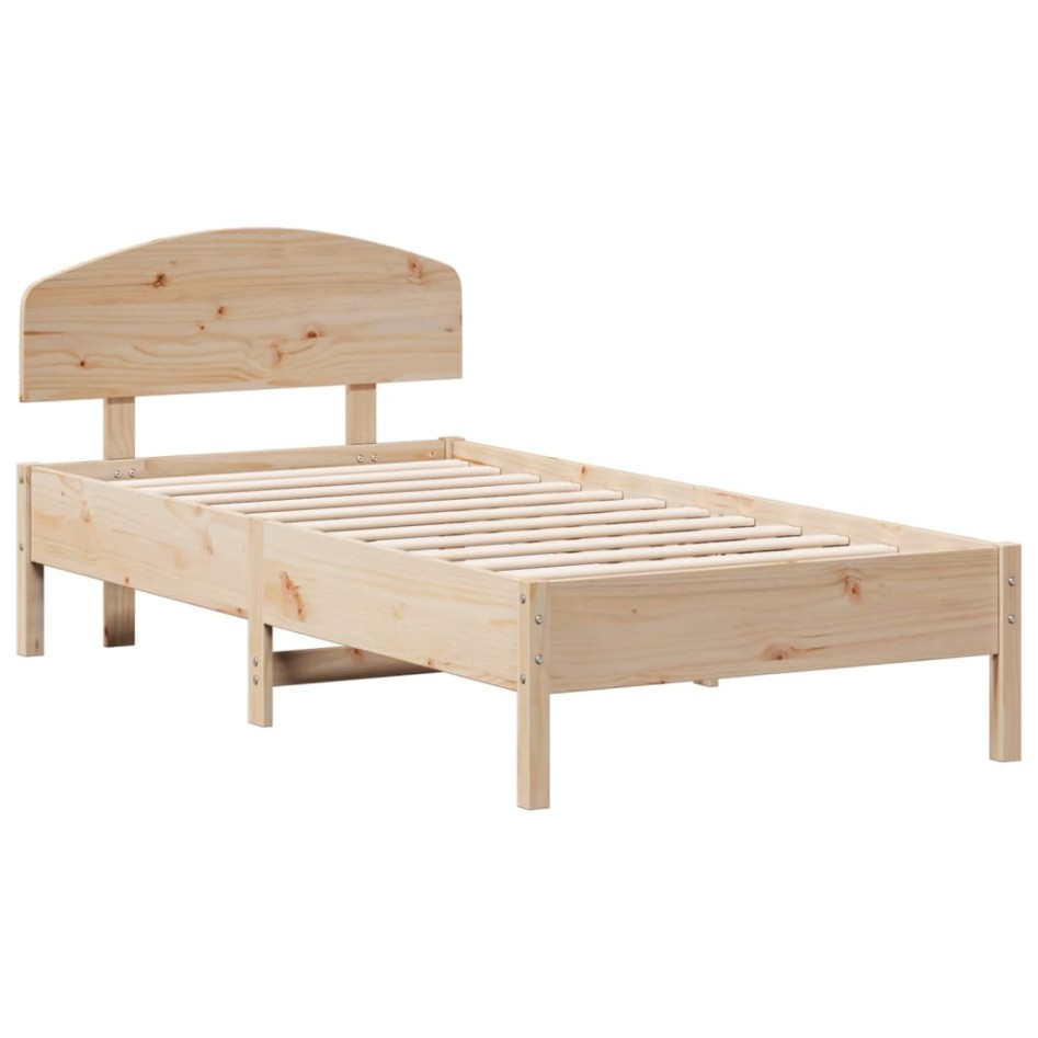 Estructura de cama sin colchón madera maciza de pino 90x190