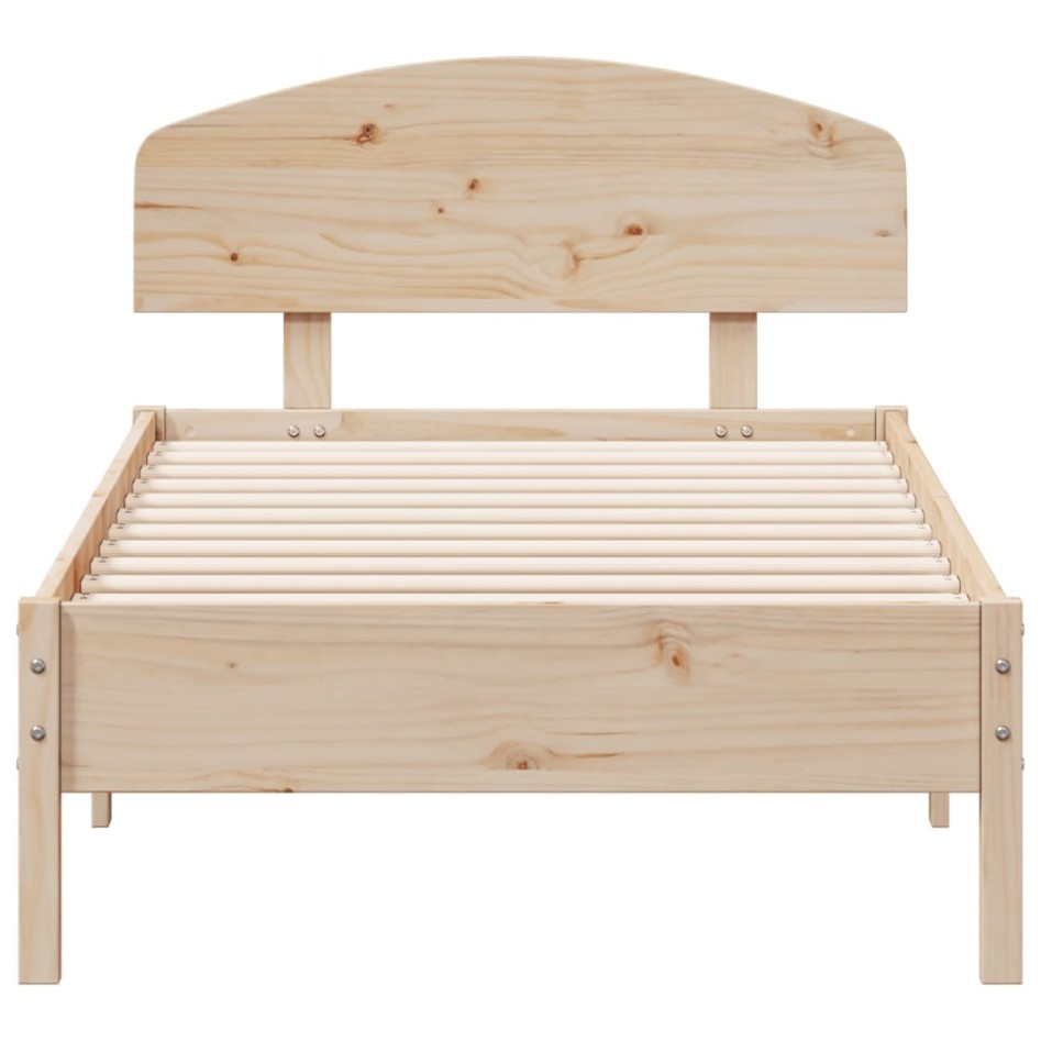 Estructura de cama sin colchón madera maciza de pino 90x190