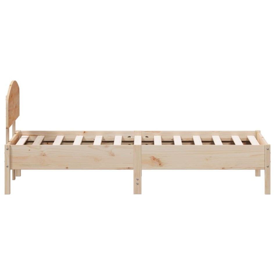 Estructura de cama sin colchón madera maciza de pino 90x190